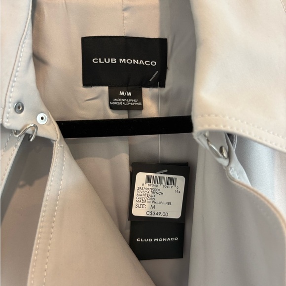 Club Monaco Light Gray Trench Coat - Picture 4 of 4